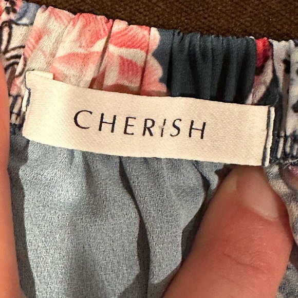 Cherish Blues Pinks Floral Print Short Romper Bell Sleeves Cold Shoulder… - Picture 8 of 12